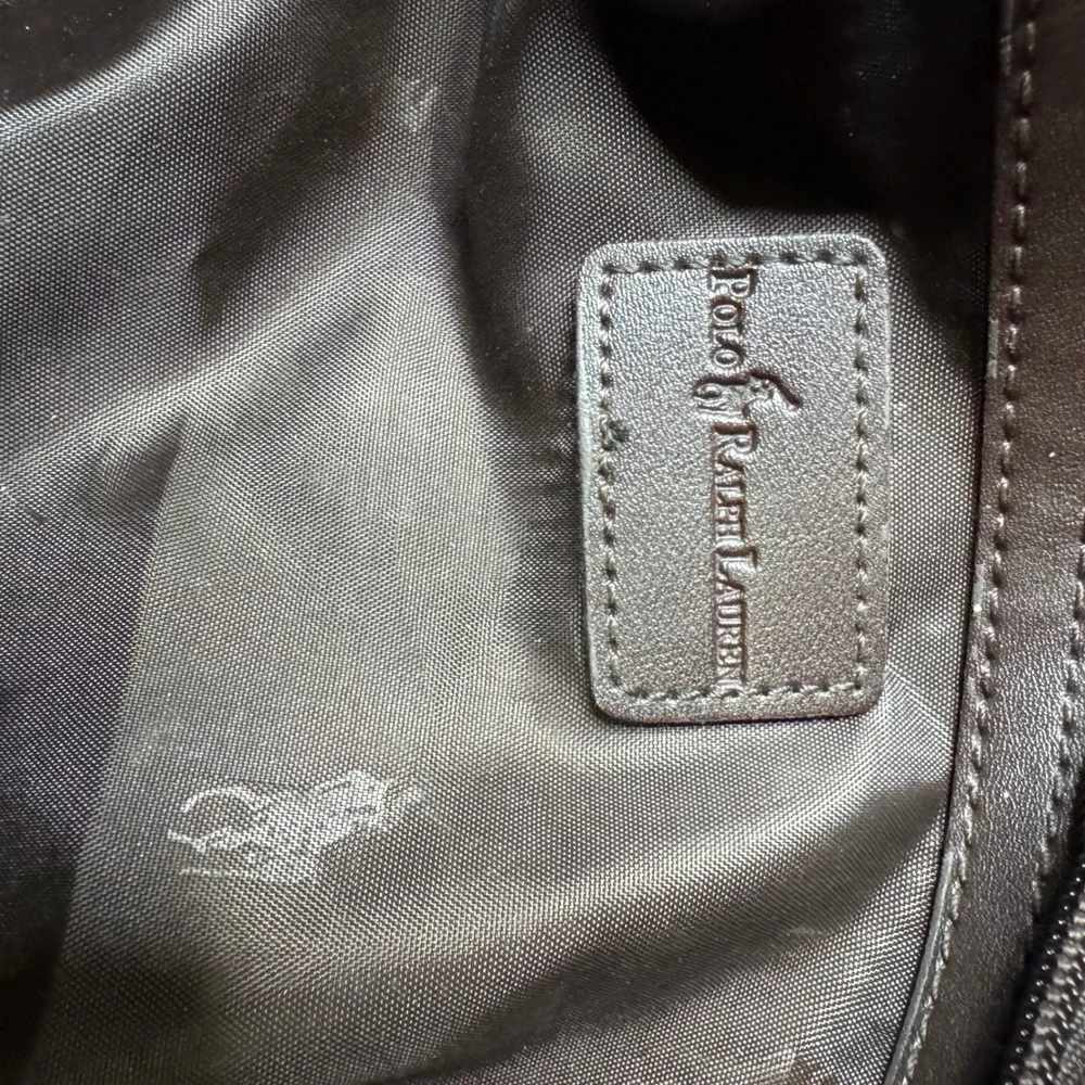 Vintage Polo Ralph Lauren Canvas Brown Leather Duffle Bag Weekender Travel Bag